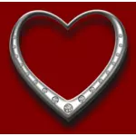 Heart with diamonds vector graphics