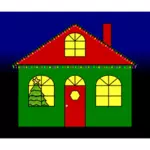 Hus med Christmas lights vectorimage