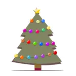 Dihiasi pohon Natal vektor gambar