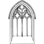 Vector image of church windows in black and white