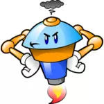 Fuming robot mascot