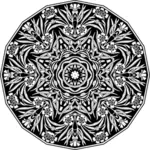 Svart-hvitt blomstrende mønster