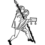 Vector clip art of medieval city messenger
