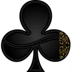Vector afbeelding van klaver teken voor gokken kaart afgerond spiraal decoratie