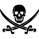 Calico Jack pirata logotipo vector imagem