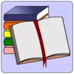 Coloridos libros con cinta
