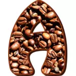 Kaffebønner i bokstav A