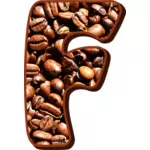 Kahve çekirdekleri tipografi F