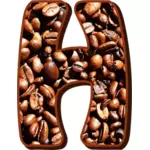 Kahve çekirdekleri tipografi H