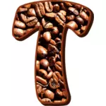 Letter T in beans
