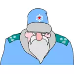 青い制服を着た大佐霜