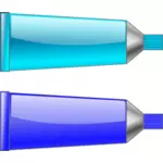 Vector image of blue and cyan colour tubes
