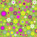 Floral pattern on green background