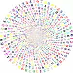 Vórtice de números coloridos
