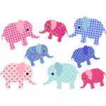 Färgglada retro elefanter