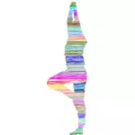 Colorful scribbled yoga pose