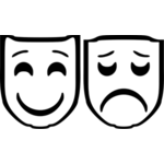 Comedy and tragedy theater masks vector image | Public domain vectors