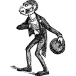 Monyet humanoid karikatur ilustrasi