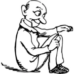 Image vectorielle du personnage drôle enseignant assis