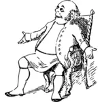 Illustraties van kleermaker zittend in zijn stoel