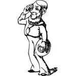 Image vectorielle du personnage de bande dessinée de faible barbe homme
