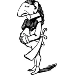 Image vectorielle du personnage de bande dessinée de soldat du château gros ventre