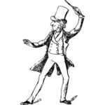 Vector illustraties van dirigent komische karakter
