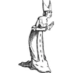 Vector image of bowing princess woman character