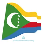Wavy flag of Comoros