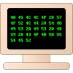 Ilustracja wektorowa stary styl ekranu komputera
