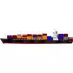 Illustrazione vettoriale di nave porta-container