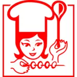 Vrouwelijke chef-kok pictogram vectorafbeeldingen