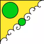 Gambar vektor sudut hijau dan kuning dekorasi