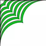 Gambar vektor sudut dekorasi di hijau dan putih