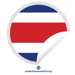 Costa Rica flagg runde klistremerke