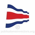 Kosta Rika dalgalı bayrak vektör