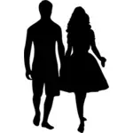 Couple Holding Hands Silhouette