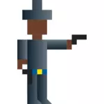Vectorillustratie van schieten cowboy pixel kunst