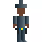 Vector graphics of cowboy with arms pixel art