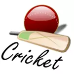 Cricket-Schläger und Ball-Vektor-Bild