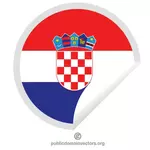 Bandera croata redondo adhesivo