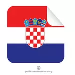 Square sticker with flag of Croatia