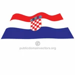 Bandiera vettoriale croato ondulata