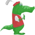 Crocodile playing golf