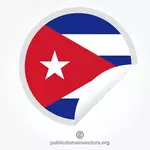 Etiqueta engomada de peeling con la bandera de Cuba