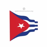 Dalgalı Küba vektör bayrağı