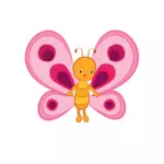Linda mariposa rosa