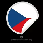 Ronde label met Tsjechische vlag