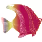 Dekoratif pembe balık vektör çizim