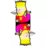 Dubbel King of Hearts cartoon vector beeld